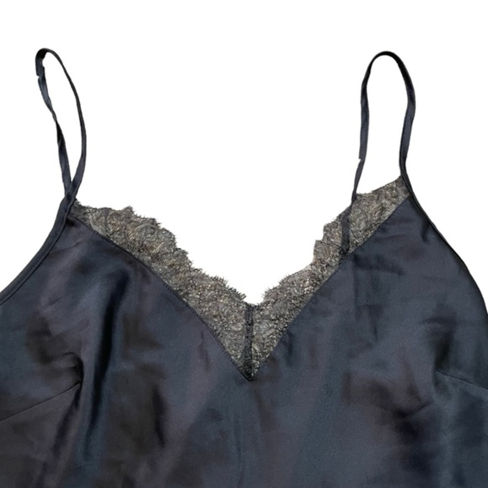 Victoria’s Secret Black Camisole Top Lace Silk Adjustable Straps Size Medium - Picture 4 of 7